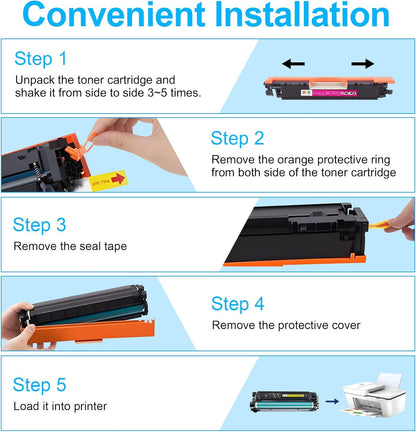 130A Toner Cartridge 4 Pack(with Chip) Remanufactured Compatible for 130A Toner Cartridge CF350A CF351A CF352A CF353A for Pro Color MFP M177fw M176n M177 M176 Printer(Black, Cyan, Magenta, Yellow)