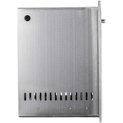 Pull-Out Trash Drawer Stainless Steel Outdoor Kitchen Trash Drawer Storage for Two 10 Gallon Commercial Wastebaskets (W/handle-17x23x16)