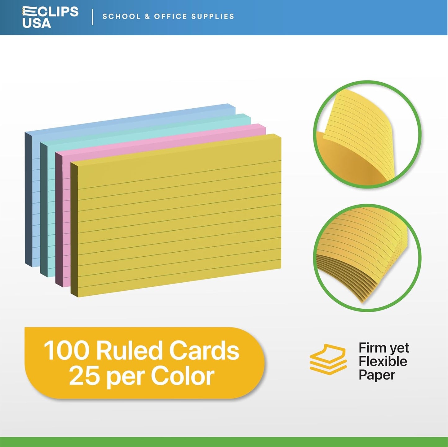 Index Cards 3x5 Bulk (1200 Cards, Pastel), Colored Flash Cards For Studying, Note Cards, Flashcards, Notecards, 100 Per Pack, (12 Pack)