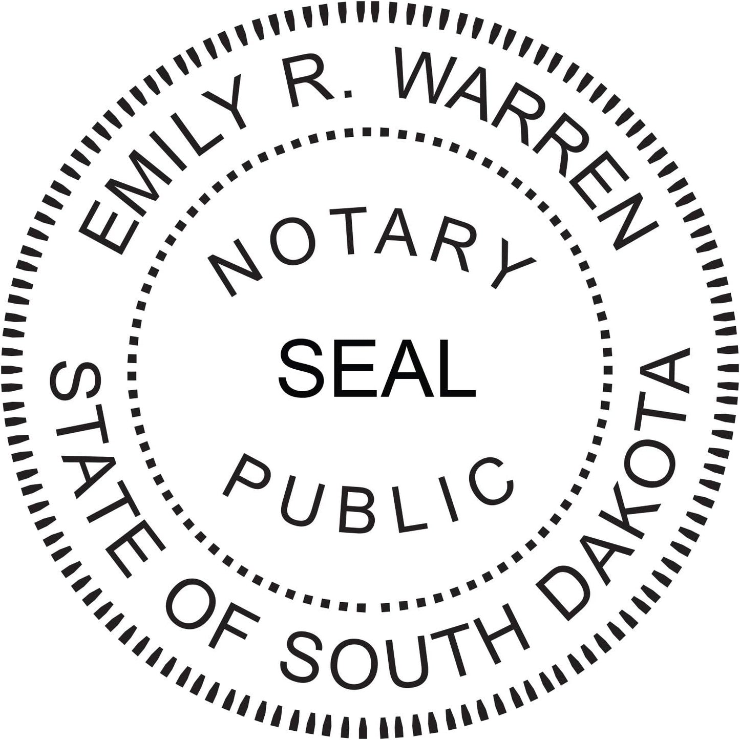 MaxMark Round Notary Pre-Inked Stamp for State of South Dakota