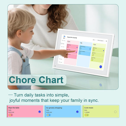 Digital Calendar, 10.1inch Smart WiFi Digital Calendar&Chore Chart, 1920 * 1080 IPS Touch Screen HD Display for Family Schedules, Share Moments Instantly from Anywhere