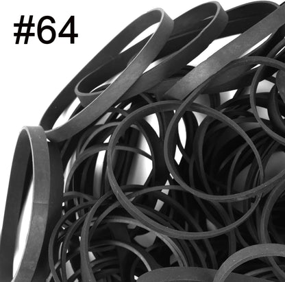 Rubber Bands Size #64 - 120 Pieces Elastic Black Bands for Office, Files, Litter Box
