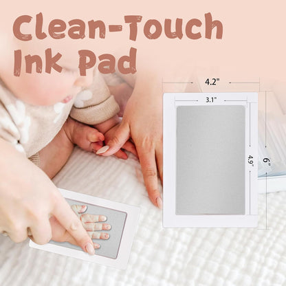 Inkless Baby Hand and Footprint Kit,Clean-Touch Ink Pad Kit,Safe No Mess Printing Infant Hand Foot Stamp,4 Pack Newborn Inkless Print Pads Best Keepsake or Gifts for Family