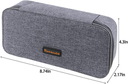 Homecube Pencil Case Large Capacity Pen Marker Holder Pouch Box Makeup Bag Oxford Cloth Big Storage Stationery Organizer with Zipper for School Office - Dark Gray