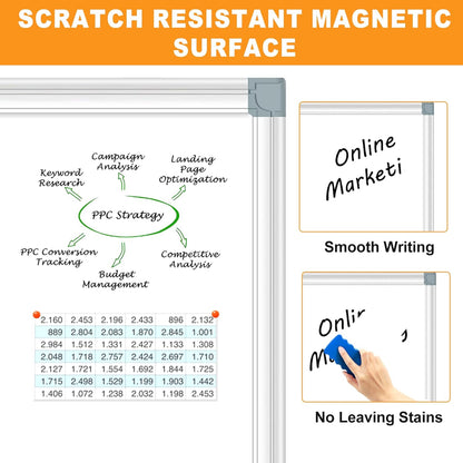 H-Qprobd Large White Board Dry Erase Board for Wall 72"X40" Magnetic Whiteboard with Long Pen Tray, Presentation Dry Erase Boards for Office, Classroom, School, Home