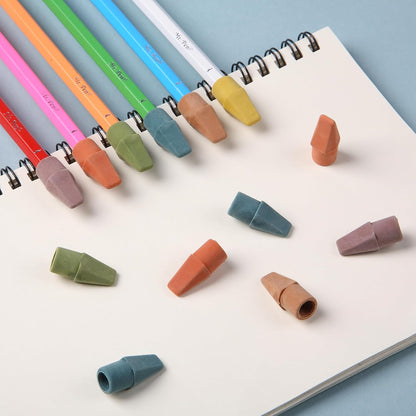 Mr. Pen- Pencil Top Erasers, 120 Pack, Folk Festival Colors, Latex-Free & No Smudge Pencil Eraser Tops
