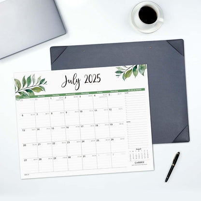 Large Desk Calendar 2025-2026 with Desktop Mat, Cabbrix Desk Pad Calendar 22 x 17 Inch Covering July 2025 to June 2026, Desk Blotter Calendar 2025 for Home School and Office