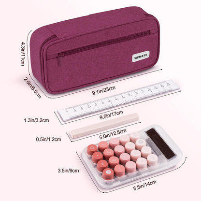 WEMATE Pencil Case, Large Storage Organizer for Stationery, Back - to - School Essential, Teacher Must - have, Big Pencil Pouch, Marker Case School Supplies for College & High School