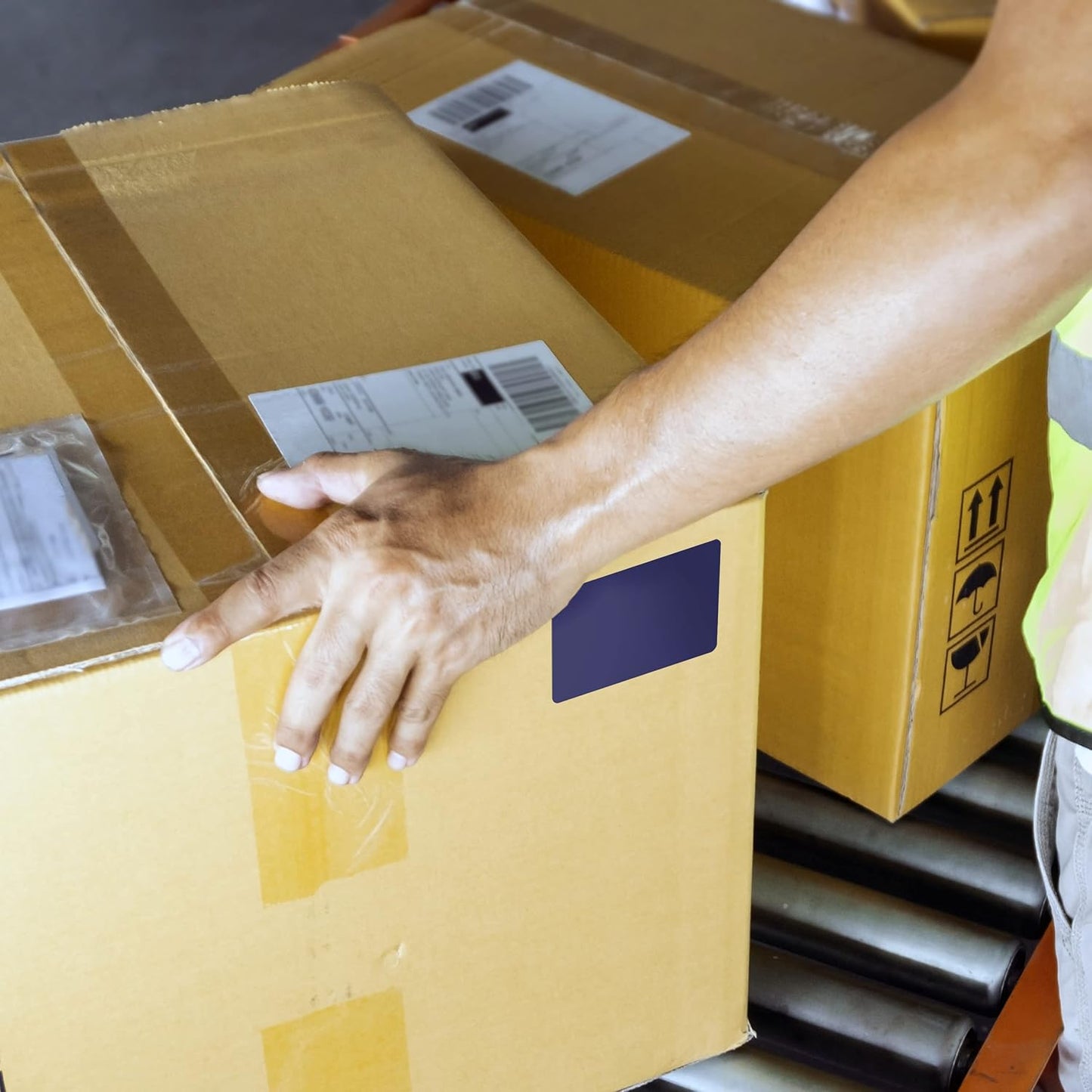 Kenco Color Coding 3 X 5 Rectangle Labels, Inventory Control Stickers 500 Labels Per Roll, Made in The USA (Dark Blue)