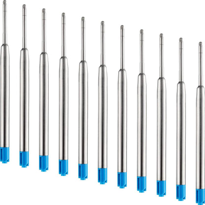 DunBong Blue Ink Refill Pack of 5, Replaceable Ballpoint Pen Refills, Medium Point Metal Refill (Blue)