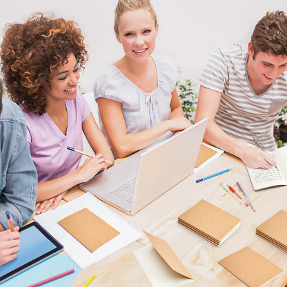 feela 170 Pack Blank Kraft Notebooks, Unlined Sketchbook Mini Cute Note Pad for Drawing Writing, Journal Bulk For Kids Students Office School Supplies, A6, 48 Pages, 4.25” X 5.5”, Brown