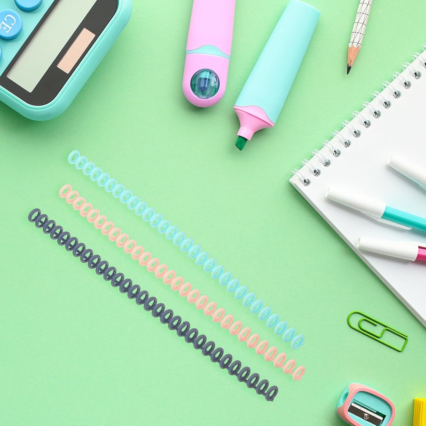 PATIKIL 8.5mm(0.3") Spiral Binder Ring,10 Pcs 30 Rings 25 Sheet Capacity Comb Binding Spines for Binding Paper Sheets Notebook Calendar Picture Album, Dark Blue