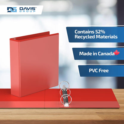 Easyview Premium 3-Ring Binders with Clear-View Covers and Round Rings, Binders for School or Office, 2 Inch, Pack of 6, Red