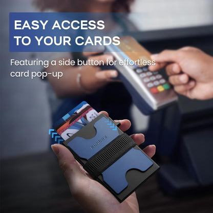 Mens Card Cases, Slim Card Holder Wallet for Men and Women, Minimalist RFID Blocking Wallet with Pop-Up Function, Thin Design, Metal Card Cases Holds 6+6 Cards, Gifts for Men, Men's Accessories