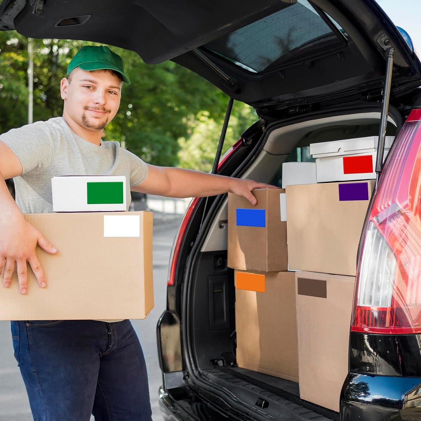 10 Assorted Colors Rectangle Labels 3 × 2 Inches Self-Adhesive Colored Rectangular Color Coding Stickers Waterproof Small Name Tag for Office Inventory 40 Pieces