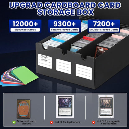 Trading Card Storage Box,18000+ Cardboard Storage Box with 60 Dividers,Label&Tapes for MTG Commander,TCG,PTCG (12000+ Card Box)