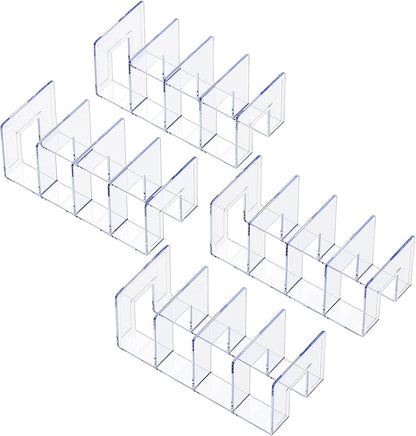 LUGUNU Clear Acrylic Purse Organizer - 4-Section Divider for Handbag Closet Storage - Durable Rack for Purses, Clutches More (Set of 4)