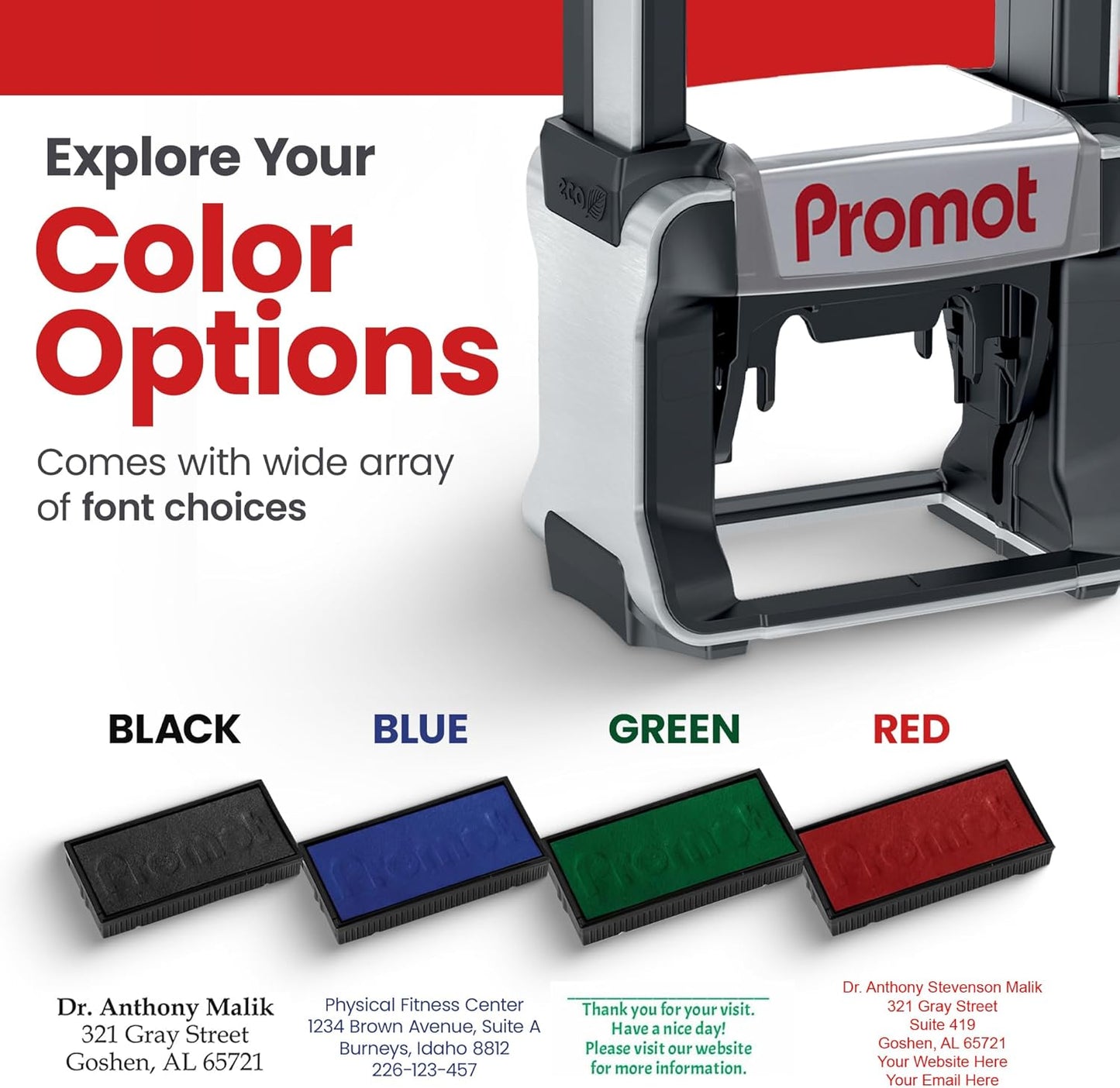 Promot Small Professional Stainless Steel Stainless Steel Self Inking 6 Lines Custom Stamp - Personalized Office Stamp