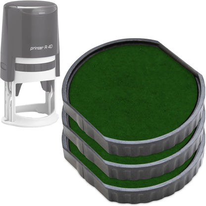 COLOP E/R40 Non-Toxic, Water Based Premium Replacement Pad for Printer R40 Stamp - Pack of 3 - Green