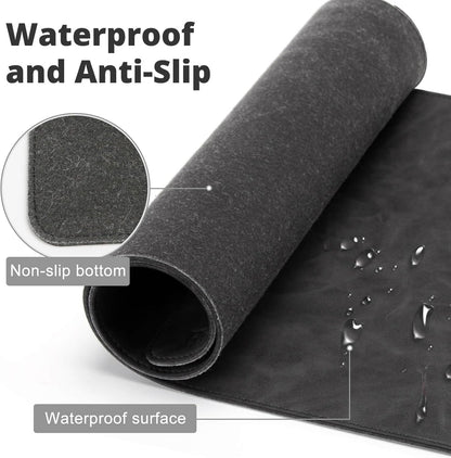 Magnetic 15W Fast Wireless Charging Desk Pad, 35.4"x16.8" Extra Large Mouse Pad, Microfiber Leather Office Desk Mat, Waterproof and Scratch-Resistant Mouse Mat for Office and Home Use, Grey Color