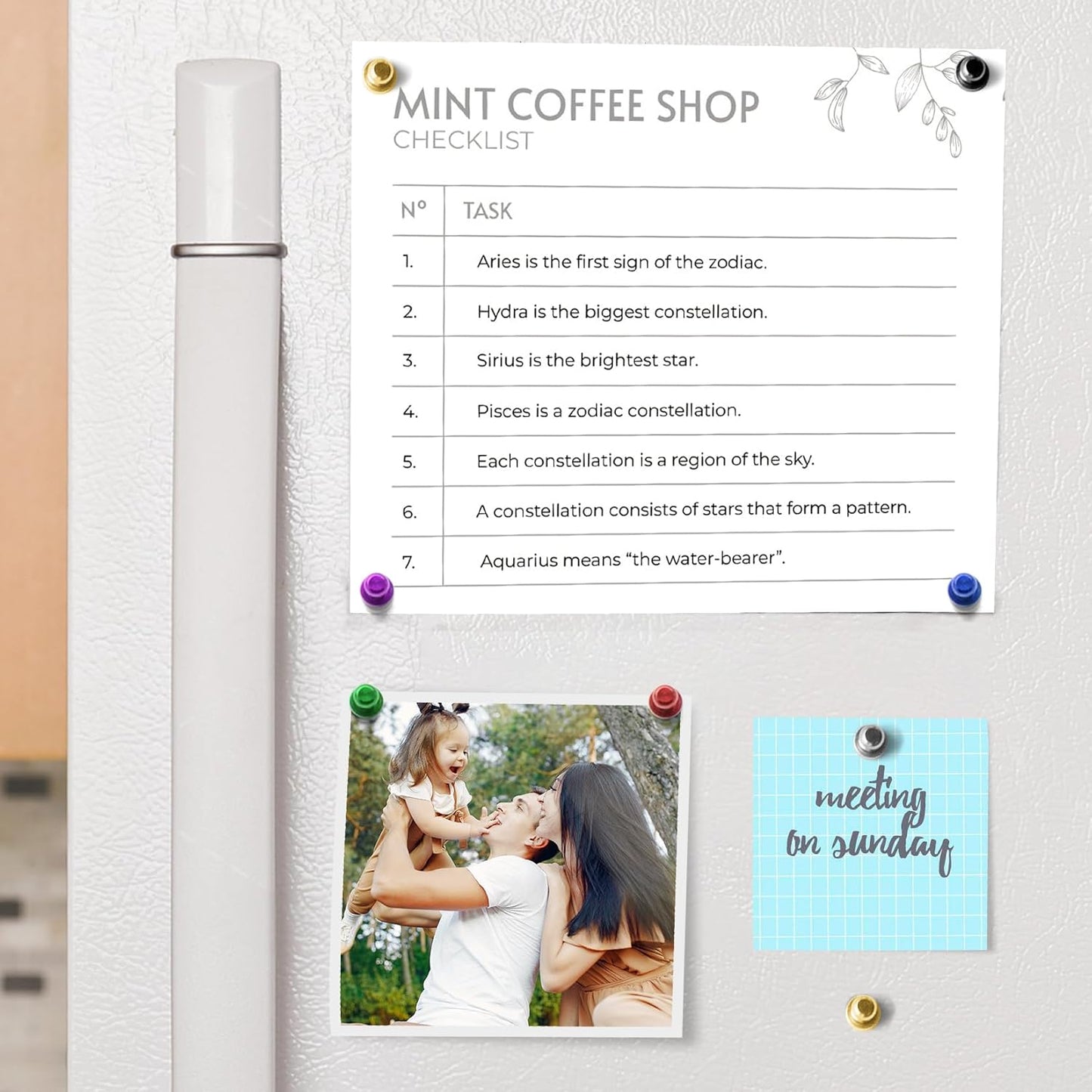 Strong Refrigerator Magnets, Whiteboard Magnets for Small Gold Push Pins, 18 PCS Magnetic Clips Heavy Duty for Desk Accessories, Kitchen Decor, Crafts, Locker, Map Decorative