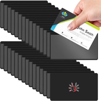30 Pcs Magnetic Label Holders Pallet Rack 4 x 2.4 Inch Clear Business Card Holders with Magnet File Cabinet Labels Magnet for Metal Shelf Whiteboard Bins Office Gift