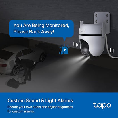 TP-Link Tapo 2K QHD Outdoor Pan/Tilt Wi-Fi Security Camera, 360° View, Motion Tracking, Color Night Vision, Free Person/Vehicle/Motion Detection, Cloud & SD Card Storage, 24/7 Recording, Tapo C520WS…