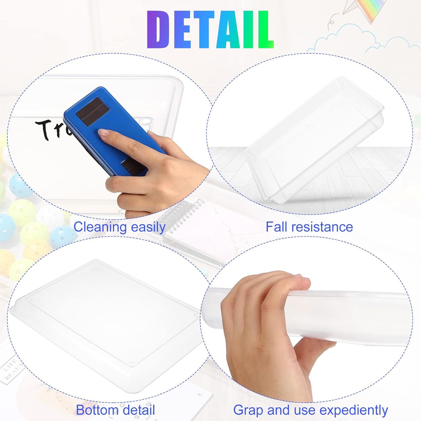 Maitys 15 Pcs Flat Plastic Trays 16.1 x 11.8'' Sensory Storage Tray Paper Stackable Classroom Bins for Office Home Organizer Arts and Crafts Supplies(Clear)