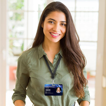 Custom Id Badge Custom Id Card Identification Badges Customizable Personalized Name Badge Customize Name Tag Photo Logo Employee Work Office Volunteer Customized Personal (Add Your Design-Vertical)