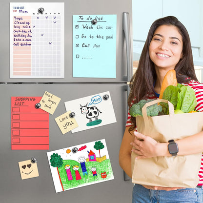 Pack of 24 Black Fridge Magnets Strong Refrigerator Magnets Push Pins Magnets for Whiteboard Office Classroom Map Kitchen Office Locker