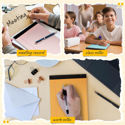 Fuutreo 12 Pcs 5" x 8" Legal Pad Writing Notepads 50 Sheets Small Legal Pad Narrow Ruled Multiple Color Lined Paper for School College Office Supplies Work (Multicolor)