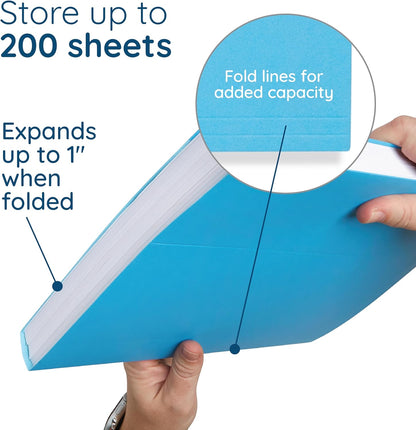 25 Blue Summit Supplies Pretty Hanging File Folders, Pastel Gem Tone Assorted Colors, Cute Hanging File Folders with Plastic Tab Inserts, Holds Letter Size Documents