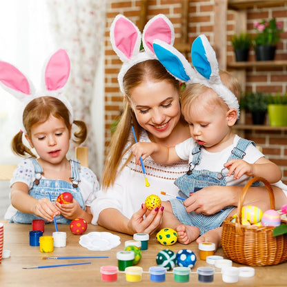 20 Pack Mini Acrylic Paint Set,12 Color Acrylic Paint Strips with 40Pcs Painting Brushes for Kids&Adults, 280 PCS Kids Paint Set Container Strips Storage for Home Classroom Party Favors Easter Gifts