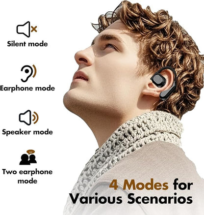 AI Translator Earbuds Real-Time Translation Earbuds 180 Languages and Accents Two-Way Translation Device for Travel Business and Learning Compatible with iOS and Android Electroplated Black