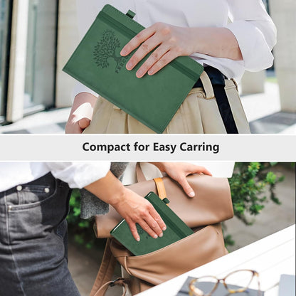 Graph Paper Notebook, 160 Pages Grid Journal for women & men, A5 Hardcover Leather Graphing Notebook for School, Work, Travel, Note Taking 5.9”x8.5” (Green)