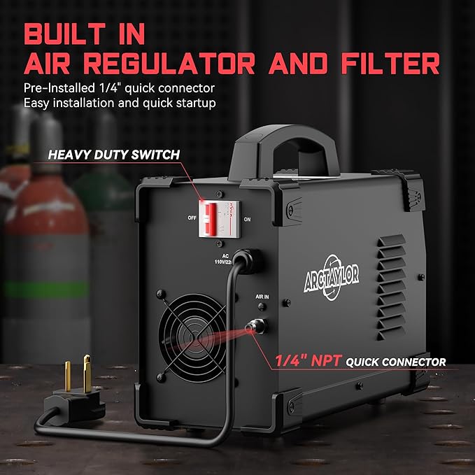 75Amps Plasma Cutter, Non-Touch Pilot Arc Plasma Cutter Machine,110/220V Dual Voltage IGBT Inverter, Air Sensor Technology, Large Digital Display Plasma Cutters CUT75P