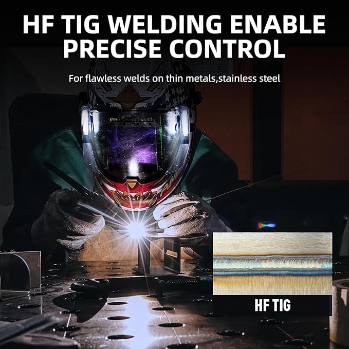 ANDELI Plasma Cutter Welder Combo，Pulse MIG/HF TIG/HF Cut/Stick/Flux Core 6-in 1 Multifunctional Welder，110V/220V Dual Voltage Aluminium MIG Welding Machine,160A MIG/TIG/Stick & 40A Cut