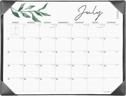 Cabbrix Large Desk Calendar 2025-2026 with Desktop Mat, Desk Pad Calendar July 2025 to December 2026, 21 x 16-1/2 Inch Desk Blotter Calendar for Home School and Office, Black