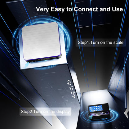 Digital Wireless Shipping Postal Scale 110lbs/0.1oz Accurate,Foldable LCD,Package Scale with Stainless Steel/5 Units/Tare/Hold Function,Postage Scale for Packages,Mail Scale,Black+Purple