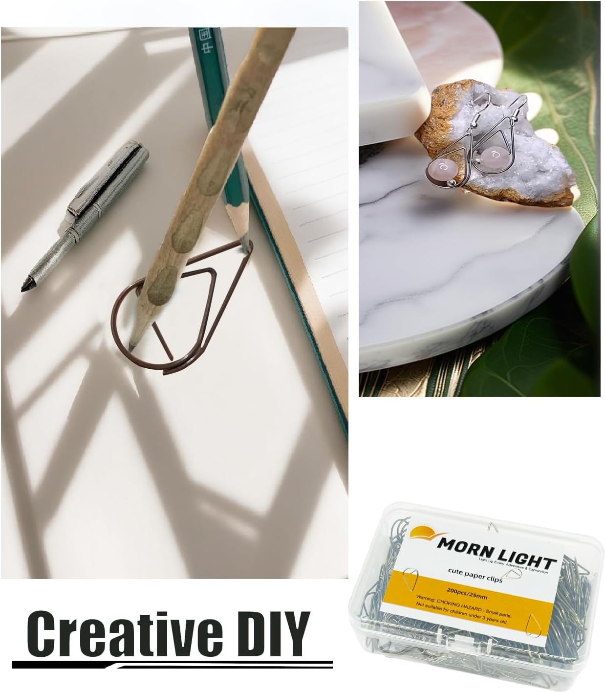 200 Pcs Teardrop Paper Clips Bulk,Stainless Steel Rust-Resistant Paperclips for Wedding Invitations, 3X Stronger Hold with Mirror Polish (Copper+Bronze, 1inch)