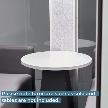 Mobile Office Pod Booth, Sound Pod, Large Space SoundProof Pod 4-6 People, Sound Booth Mobile Roller, LED Lighting, Centrifugal Fans and AC USB Ports Large Size for 4-6 Persons White/Smoked Glass