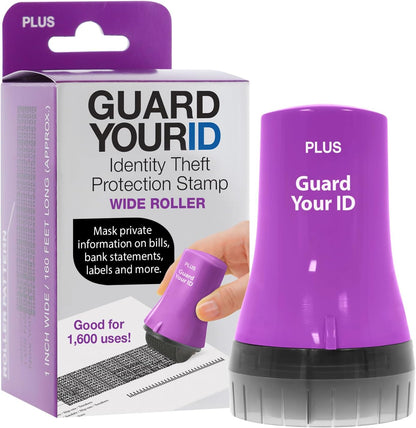 Guard Your ID Wide Advanced Roller 2.0 Identity Theft Prevention Security Stamp Purple