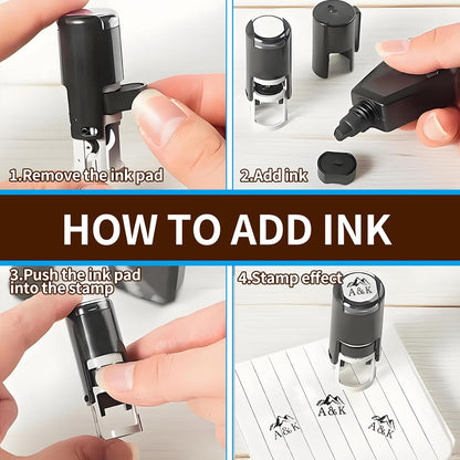 Custom Loyalty Card Stamp Self Inking & Refillable 4 Ink Color Options Upload Your Logo 12mm Personalized Mini Stamp for Coffee Cards, Reward Programs, Journals