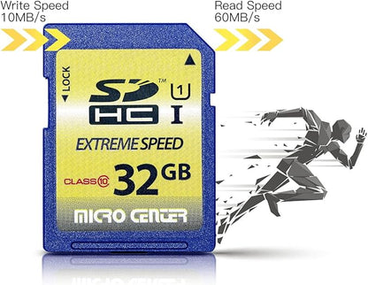 32GB Class 10 SDHC Flash Memory Card Full Size SD Card USH-I U1 Trail Camera Memory Card by Micro Center