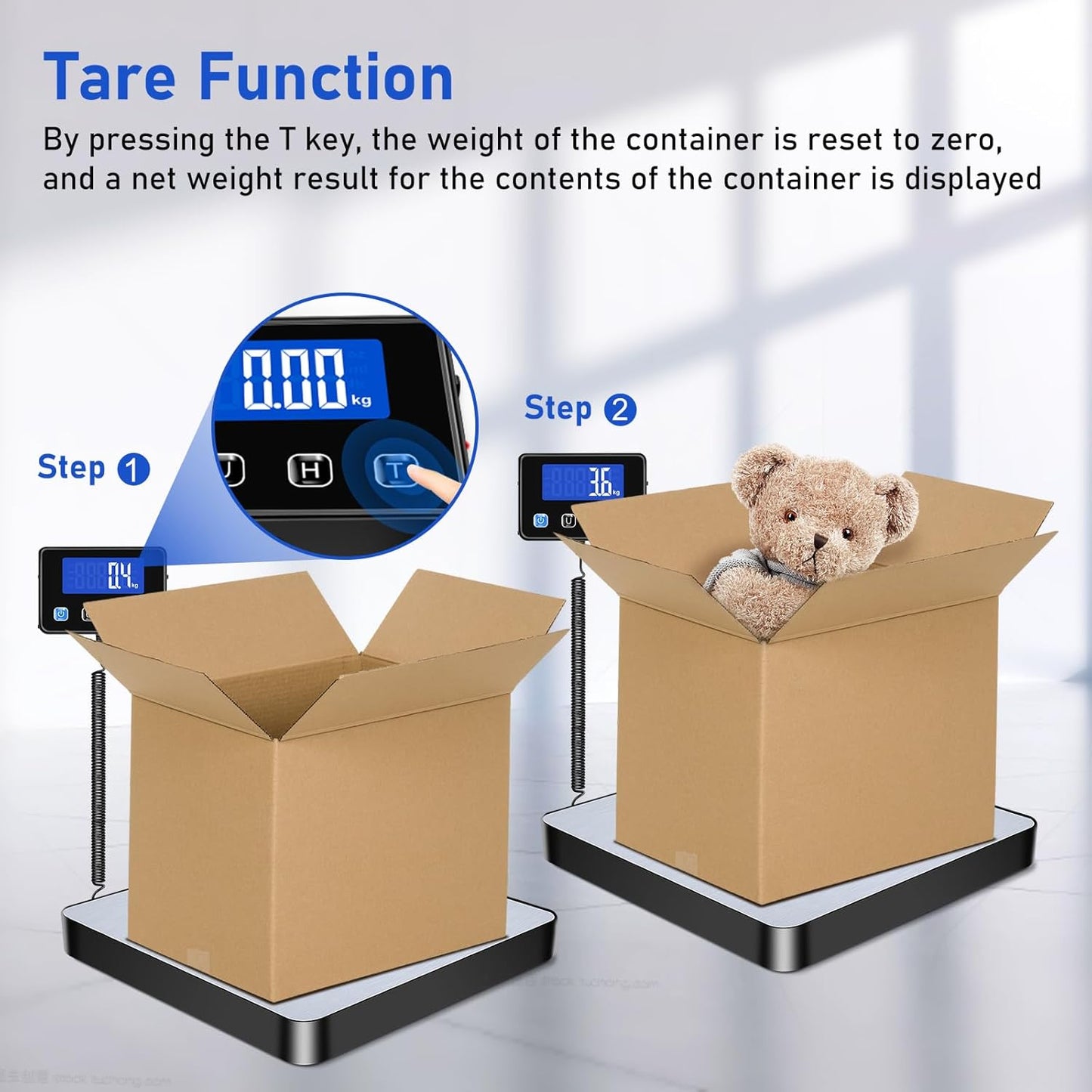 Shipping Scale, 440lb/0.5oz High Accuracy Digital Scale for Packages with Hold, Tare Function, Postal Scale for Small Business, Luggage, Home Use (Battery & Charging Cable Include)