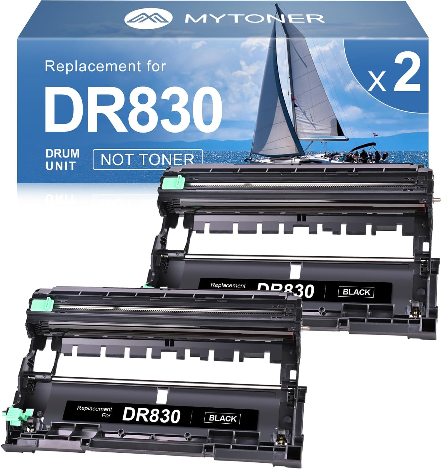 MYTONER Compatible Drum Replacement for Brother DR-830 DR830 Drum High Yield for DCP-L2640DW MFC-L2820DW HL-L2400D HL-L2460DW HL-L2405W HL-L2465DW HL-L2480DW MFC-L2820DW XL Printer, 2 Packs