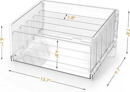 File Sorter Organizer, 5 Sections Acrylic Letter Tray for Desk, Mail Organizer Letter Holder for Envelopes, Mail, Electronics 2Pack 2PCS
