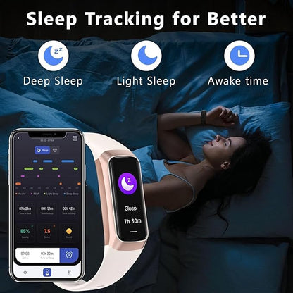 Fitness Tracker with 24/7 Heart Rate Blood Oxygen Sleep Monitor,Activity Tracker with 1.1" AMOLED Touch Color Screen, Multiple Sport Modes Step Counter,IP68 Waterproof for Women Men