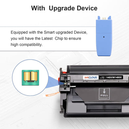 INKCLOUD 148X Black Toner Cartridges 2 Pack with Chip and Upgrade Device Compatible Replacement for 148A 148X W1480X for HP Pro MFP 4101fdw 4101fdn 4101dw, Pro 4001n 4001dn 4001dw
