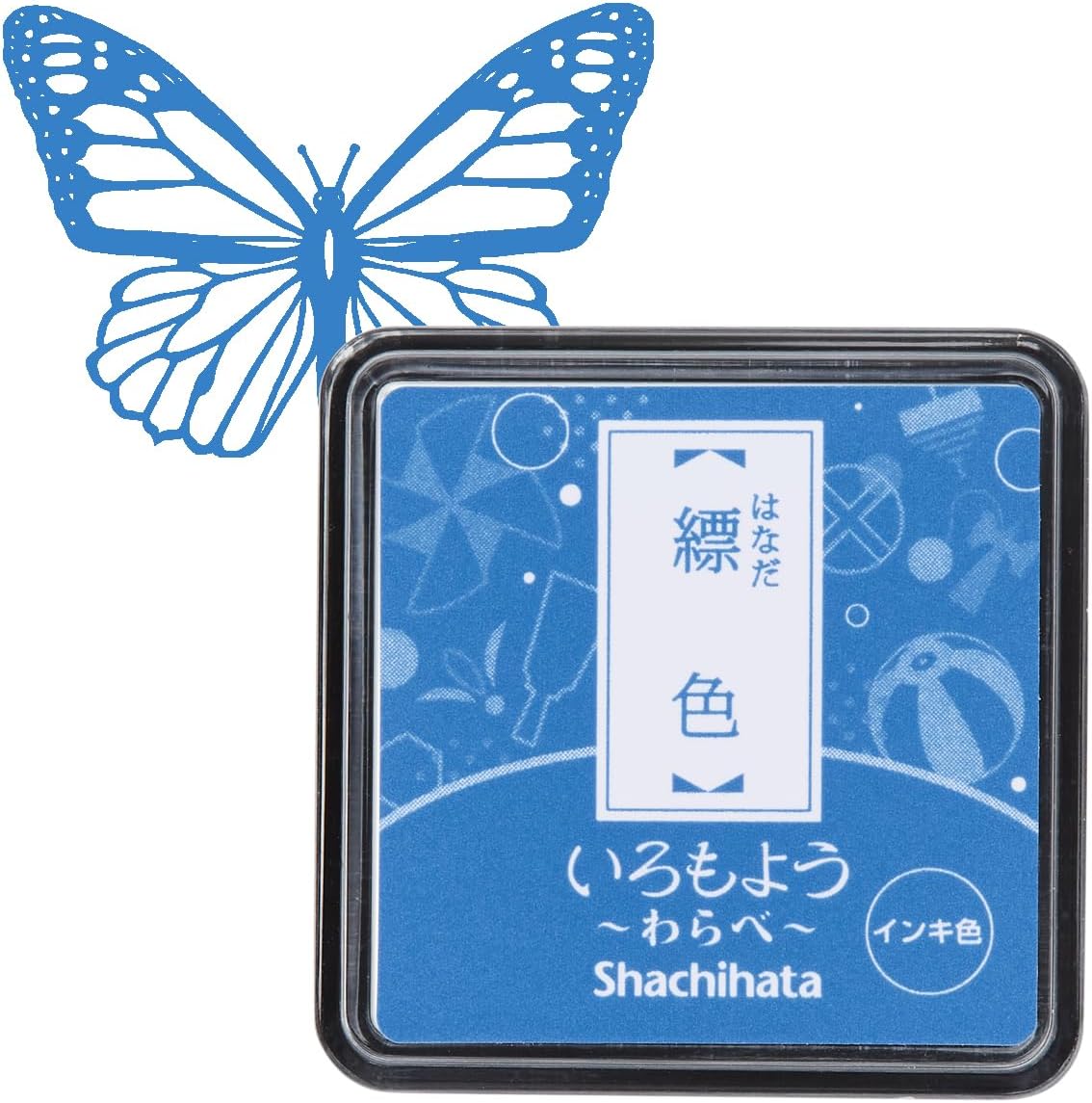 IROMOYO WARABE Stamp PAD, Small Traditional Japanese Ink Colour, Oil-Based Ink pad - Cobalt Blue